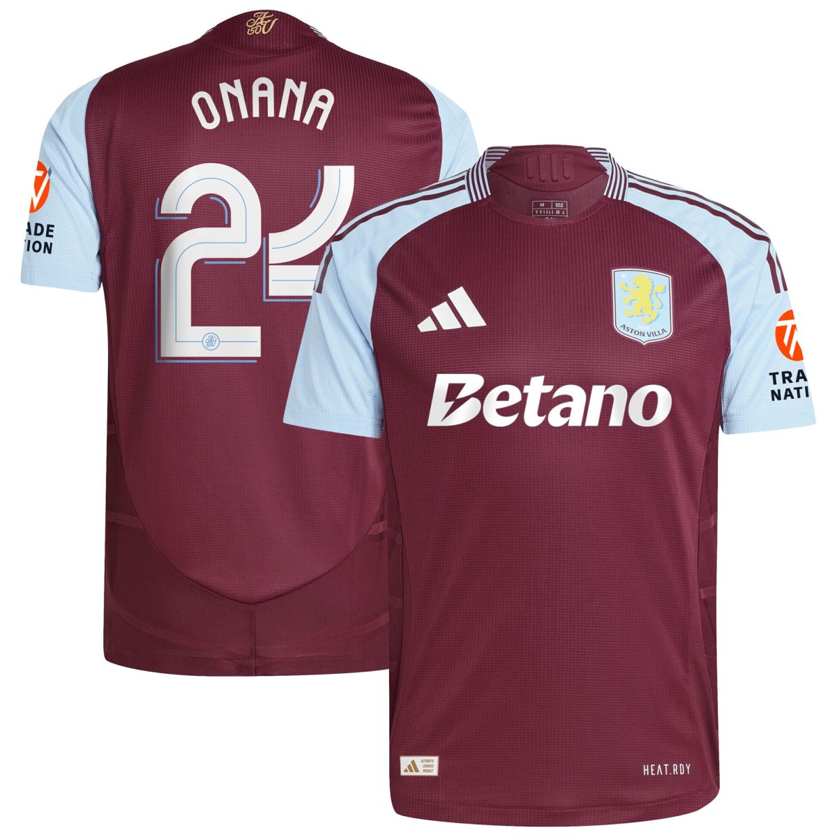 aston villa adidas home authentic shirt 2024-25 with onana 24 cup printing Collection | Authentic Aston Villa Shirts