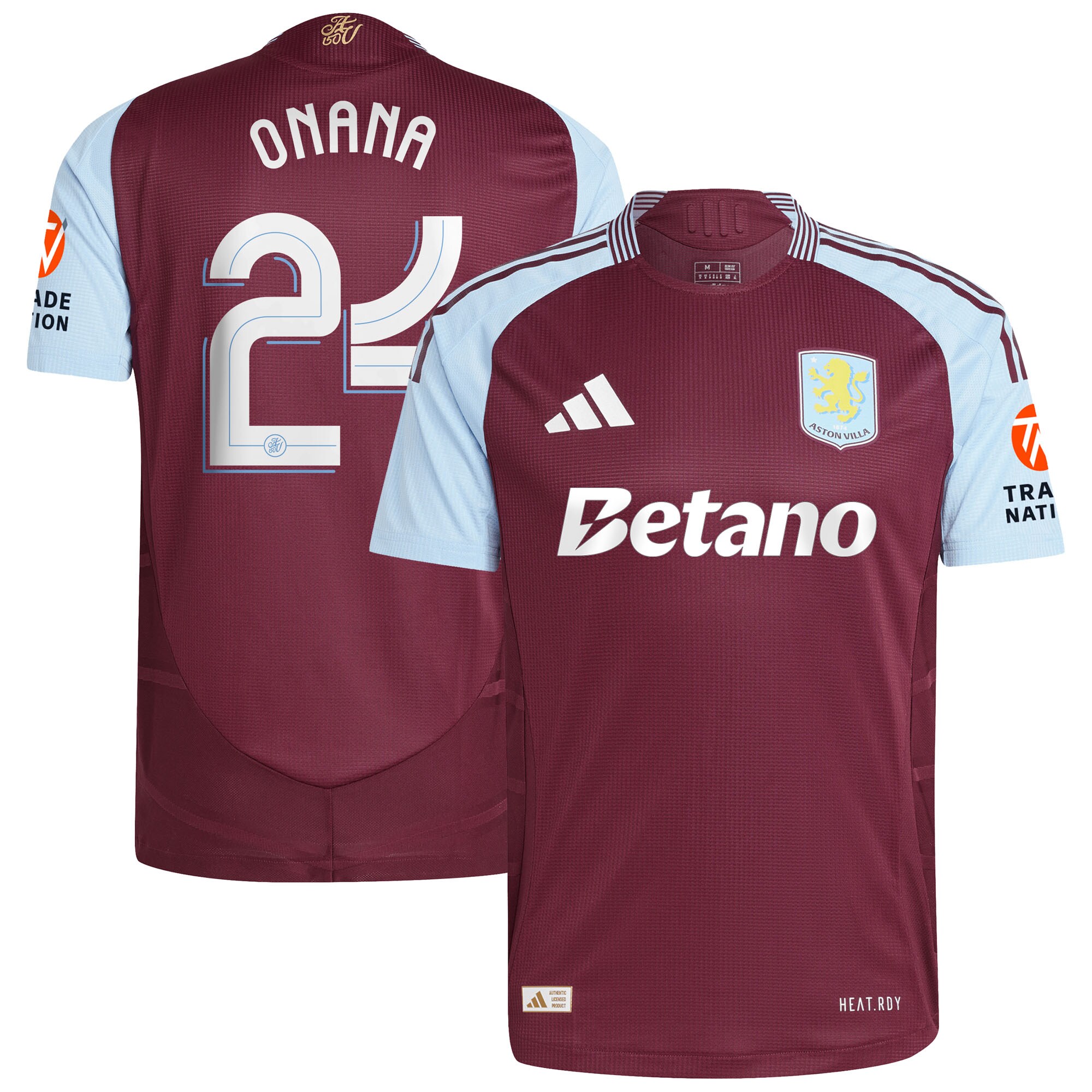aston villa adidas home authentic shirt 2024-25 with onana 24 cup printing Collection | Authentic Aston Villa Shirts