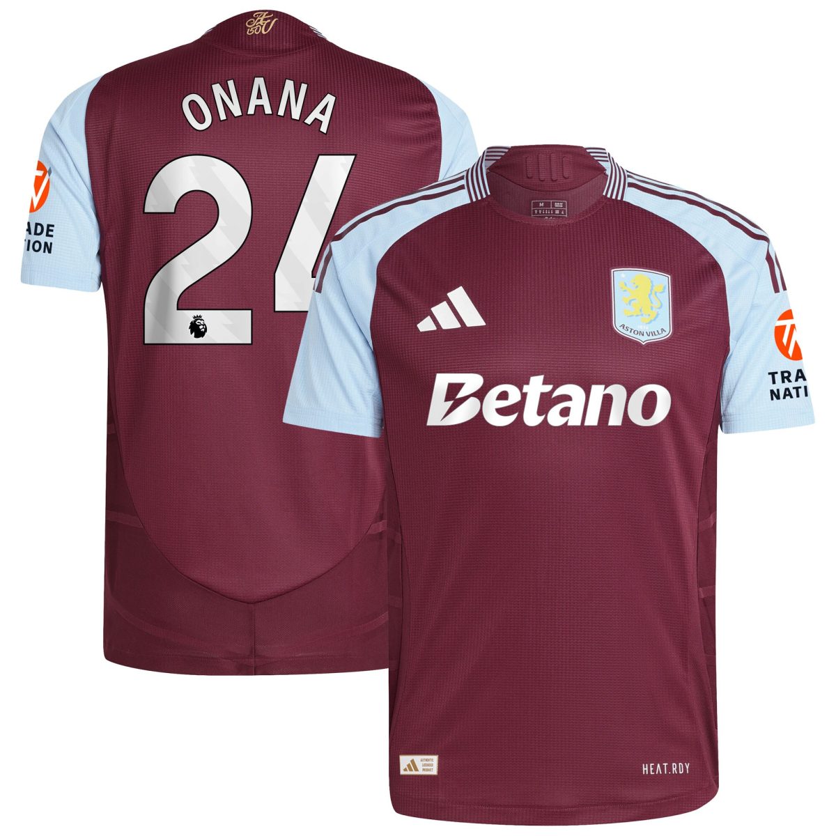 aston villa adidas home authentic shirt 2024-25 with onana 24 printing Collection | Authentic Aston Villa Shirts