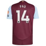 aston villa adidas home authentic shirt 2024-25 with pau 14 printing Collection | Authentic Aston Villa Shirts