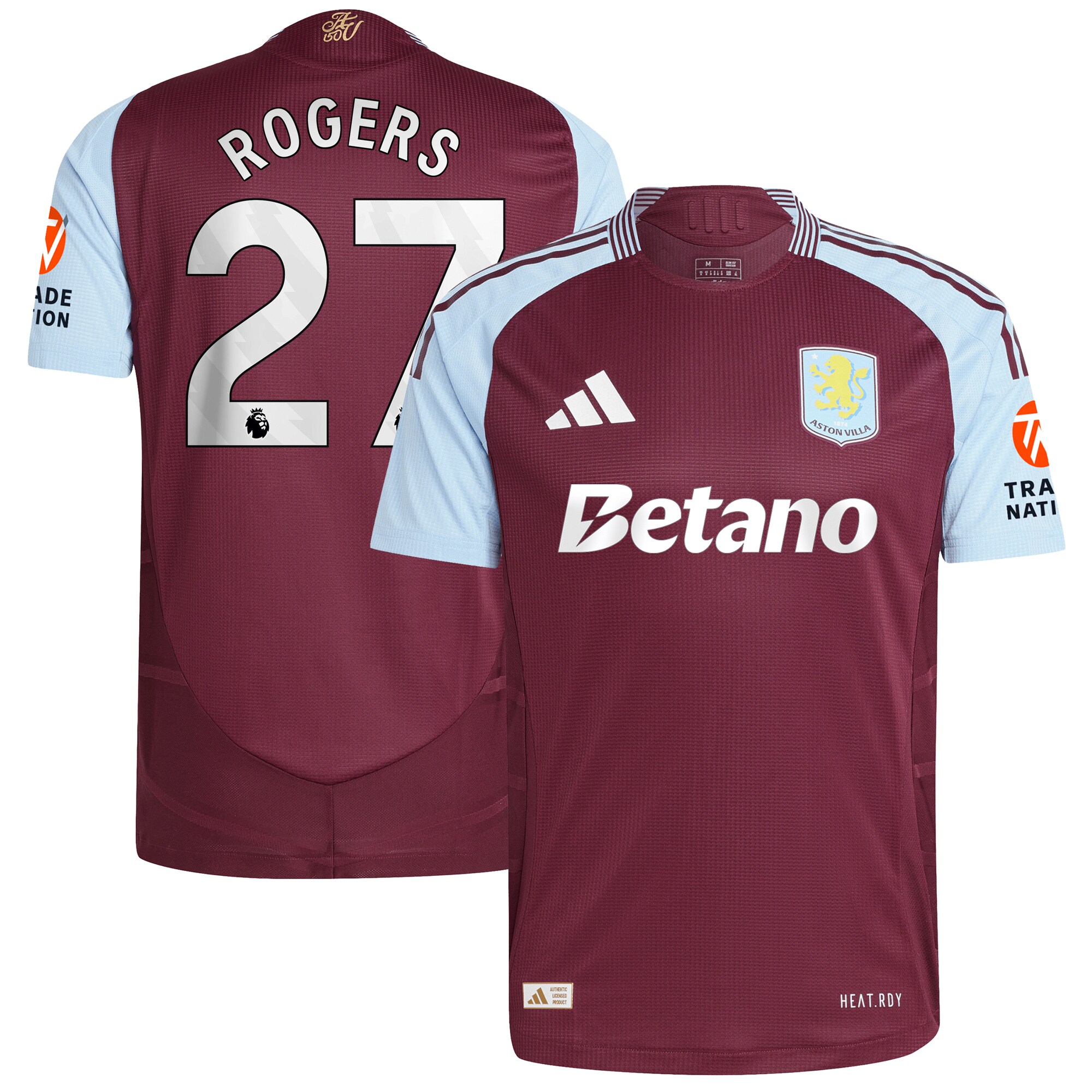 aston villa adidas home authentic shirt 2024-25 with rogers 27 printing Collection | Authentic Aston Villa Shirts
