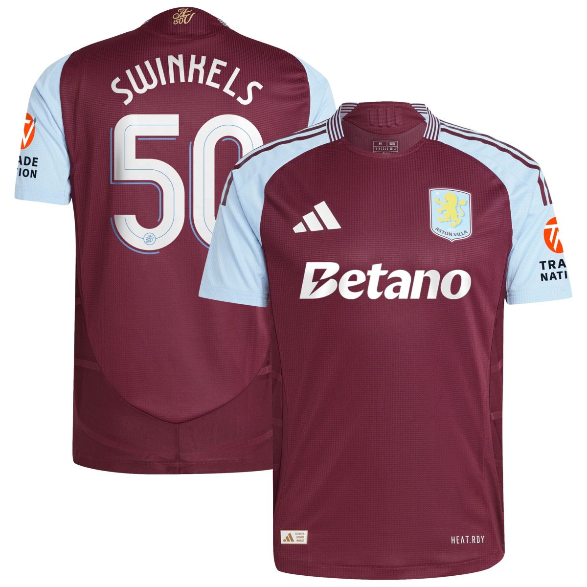 aston villa adidas home authentic shirt 2024-25 with swinkels 50 cup printing Collection | Authentic Aston Villa Shirts