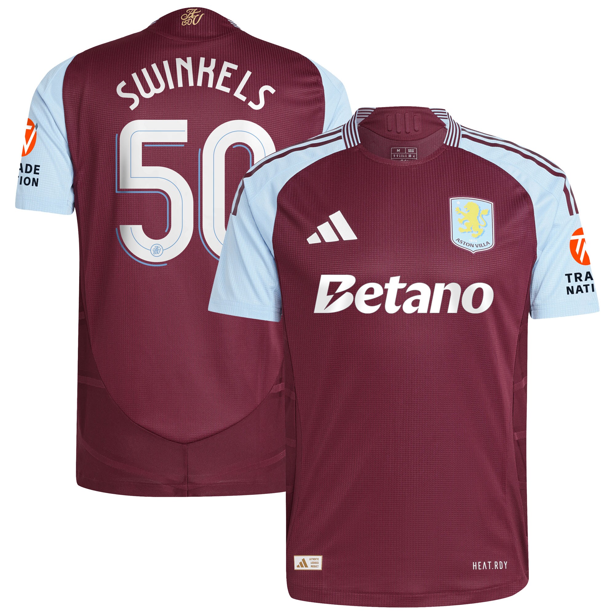 aston villa adidas home authentic shirt 2024-25 with swinkels 50 cup printing Collection | Authentic Aston Villa Shirts
