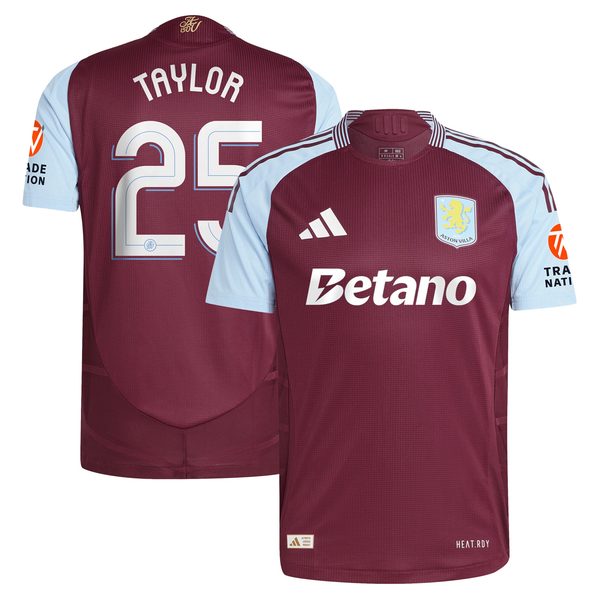 aston villa adidas home authentic shirt 2024-25 with taylor 25 cup printing Collection | Authentic Aston Villa Shirts