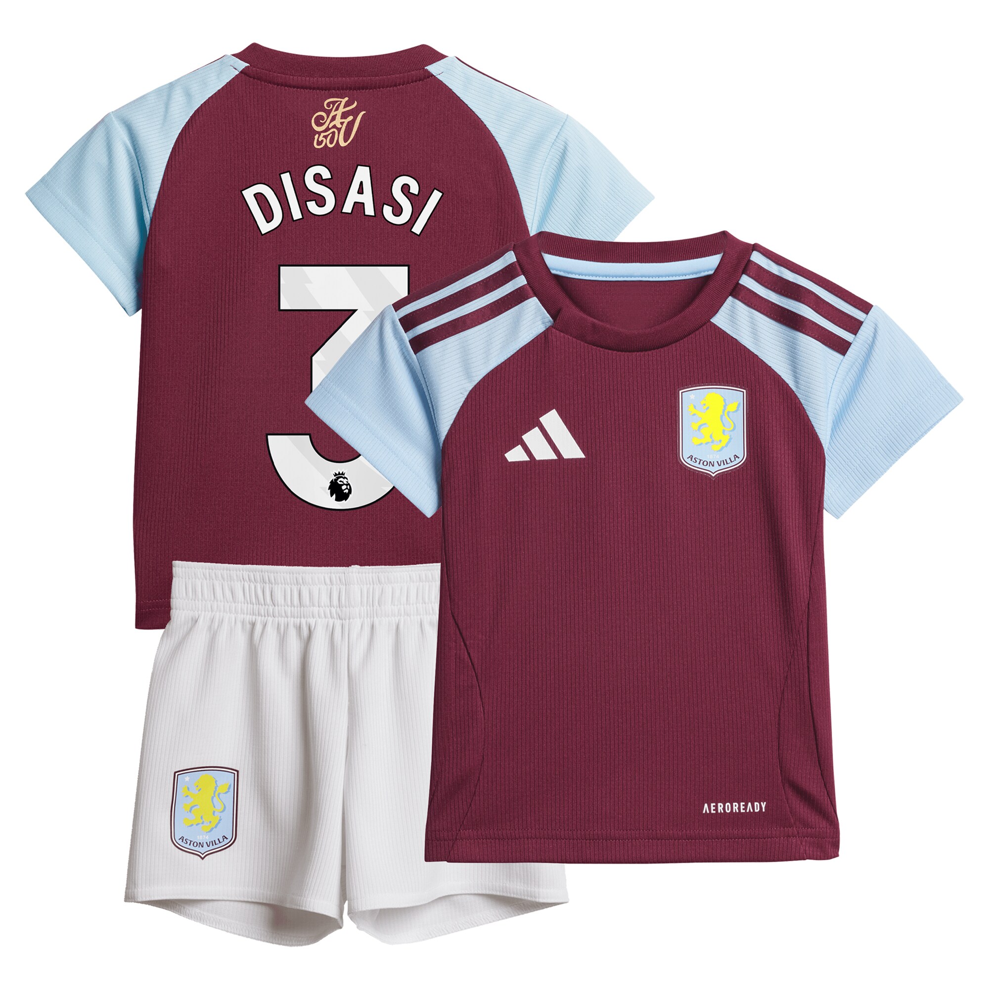 aston villa adidas home baby kit 2024-25 with disasi 3 printing Collection | Authentic Aston Villa Shirts