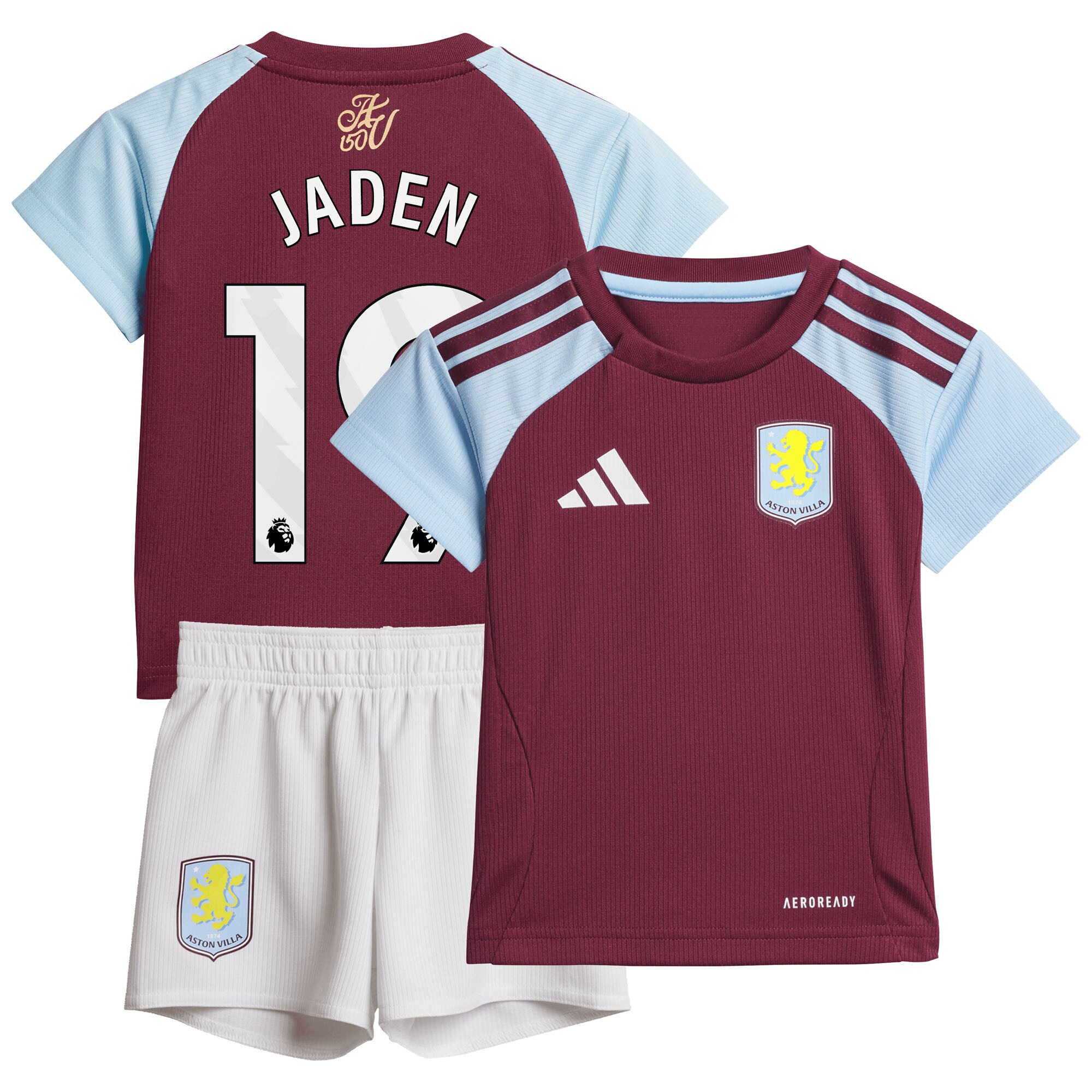 aston villa adidas home baby kit 2024-25 with jaden 19 printing Collection | Authentic Aston Villa Shirts