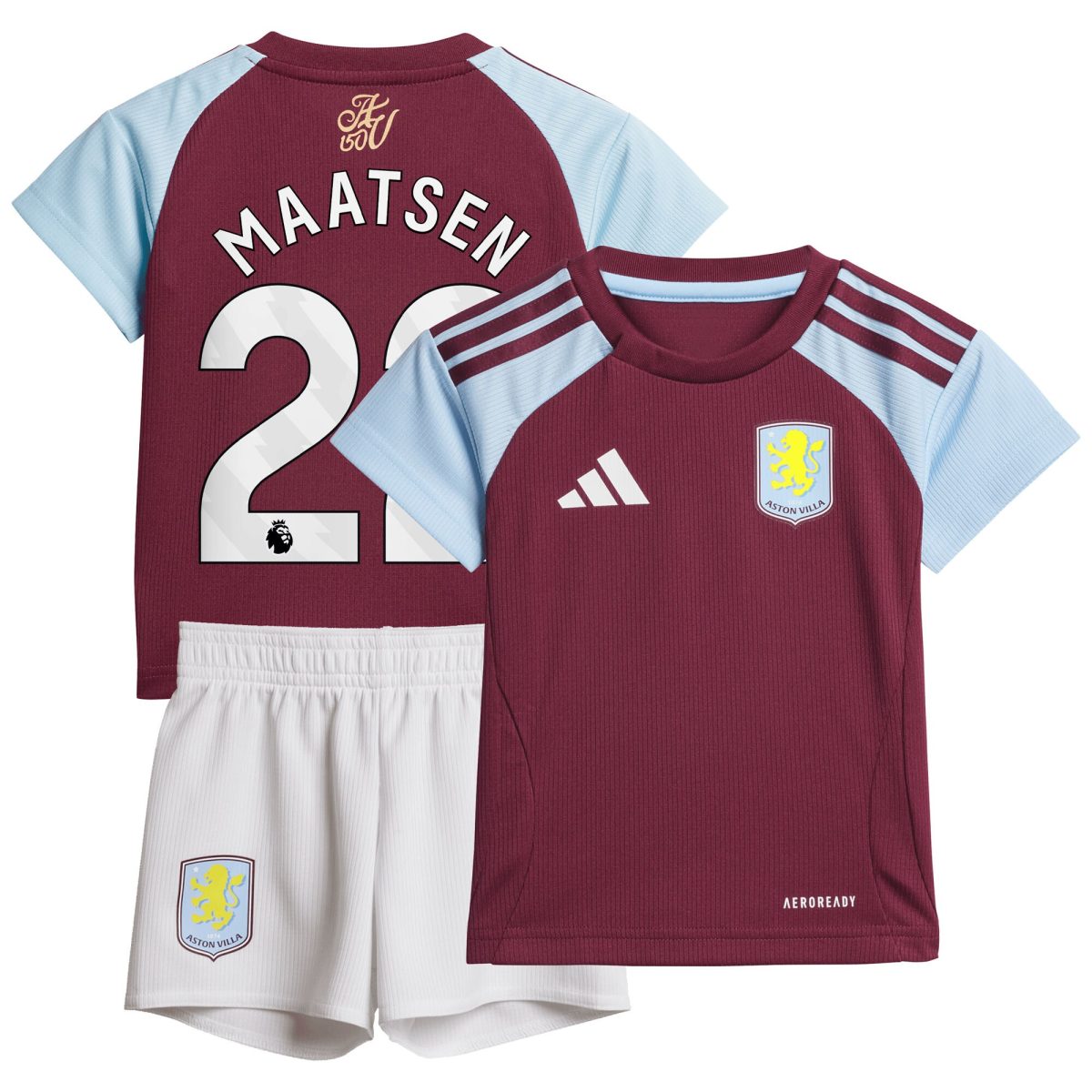aston villa adidas home baby kit 2024-25 with maatsen 22 printing Collection | Authentic Aston Villa Shirts