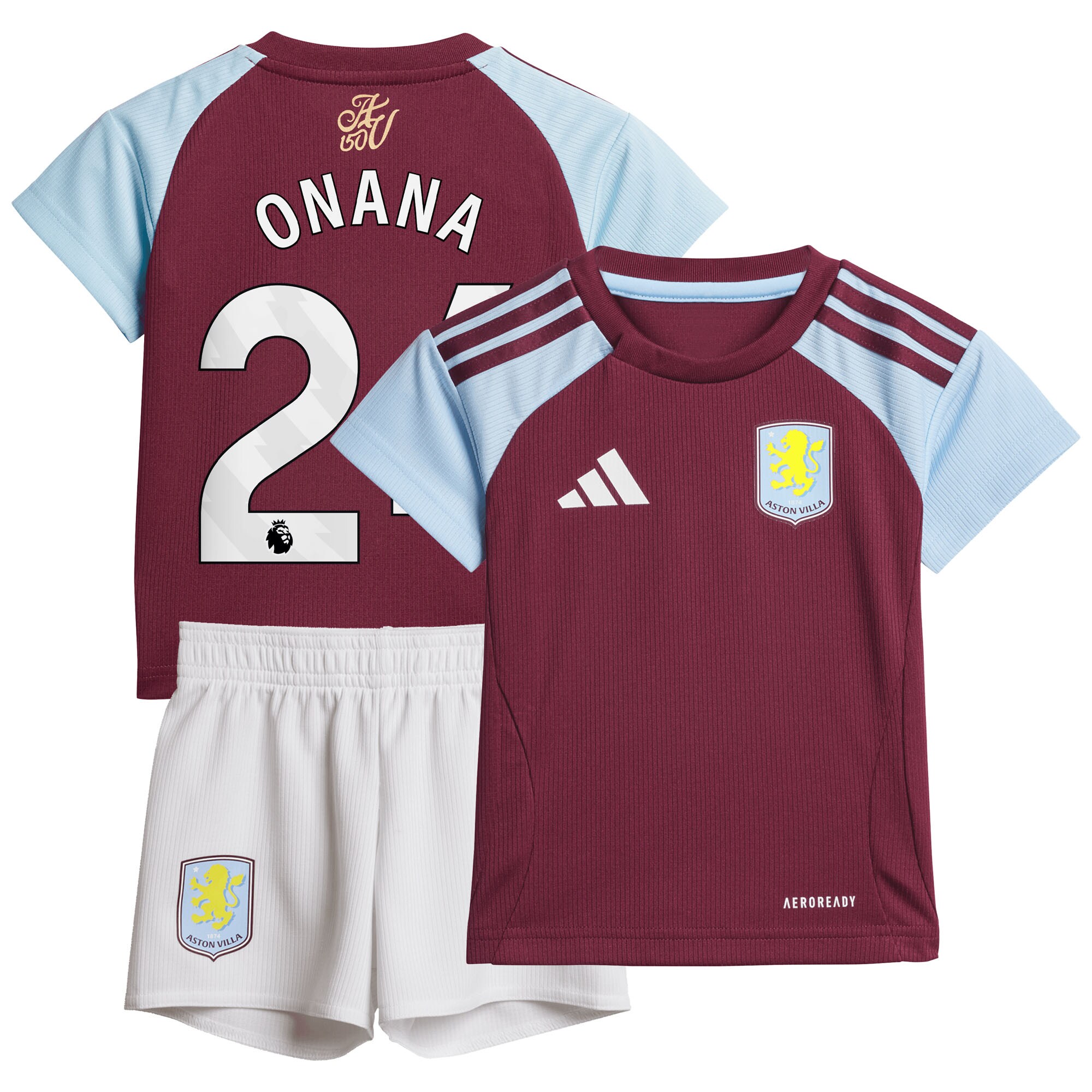 aston villa adidas home baby kit 2024-25 with onana 24 printing Collection | Authentic Aston Villa Shirts