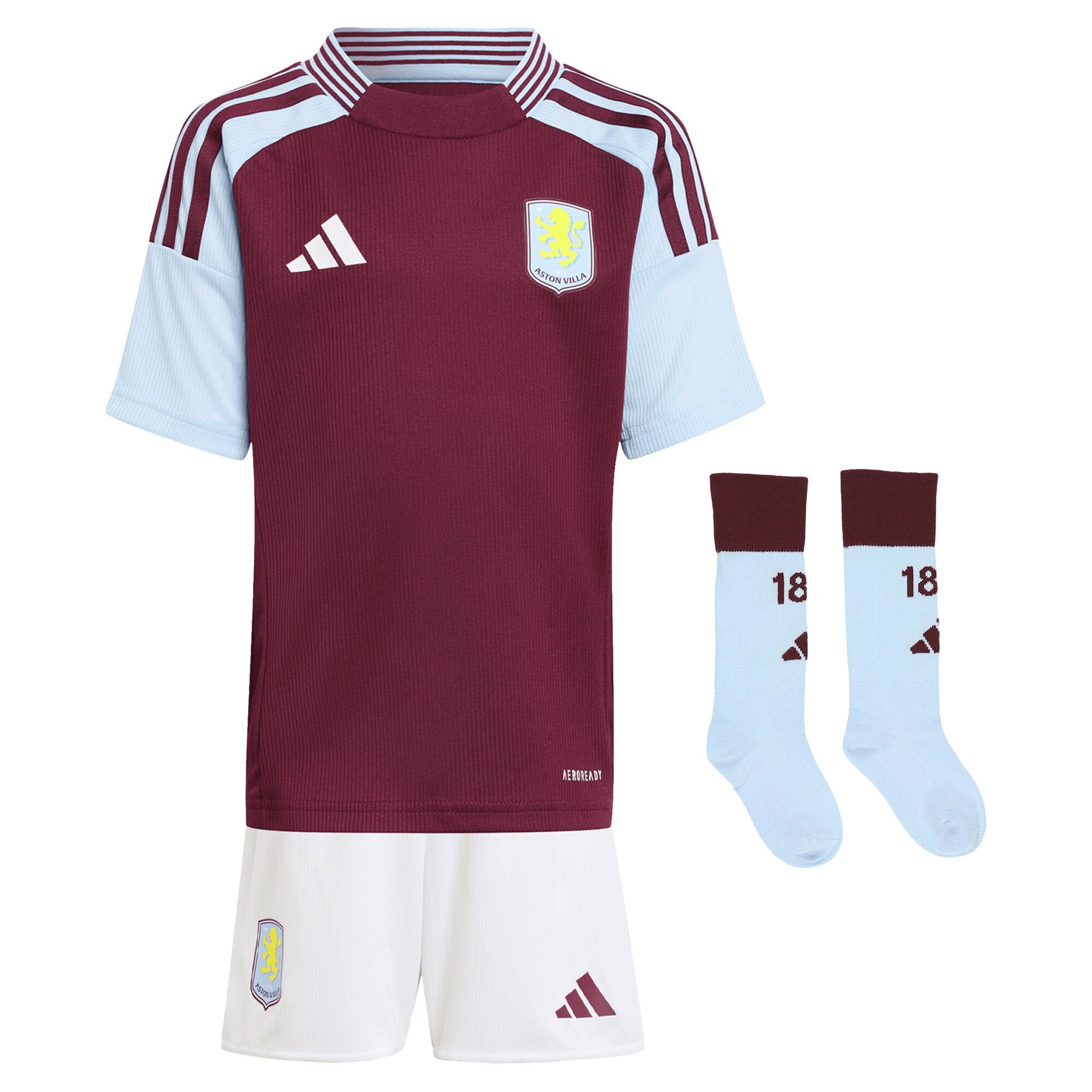 aston villa adidas home mini kit 2024-25 with a.garcía 16 printing Collection | Authentic Aston Villa Shirts
