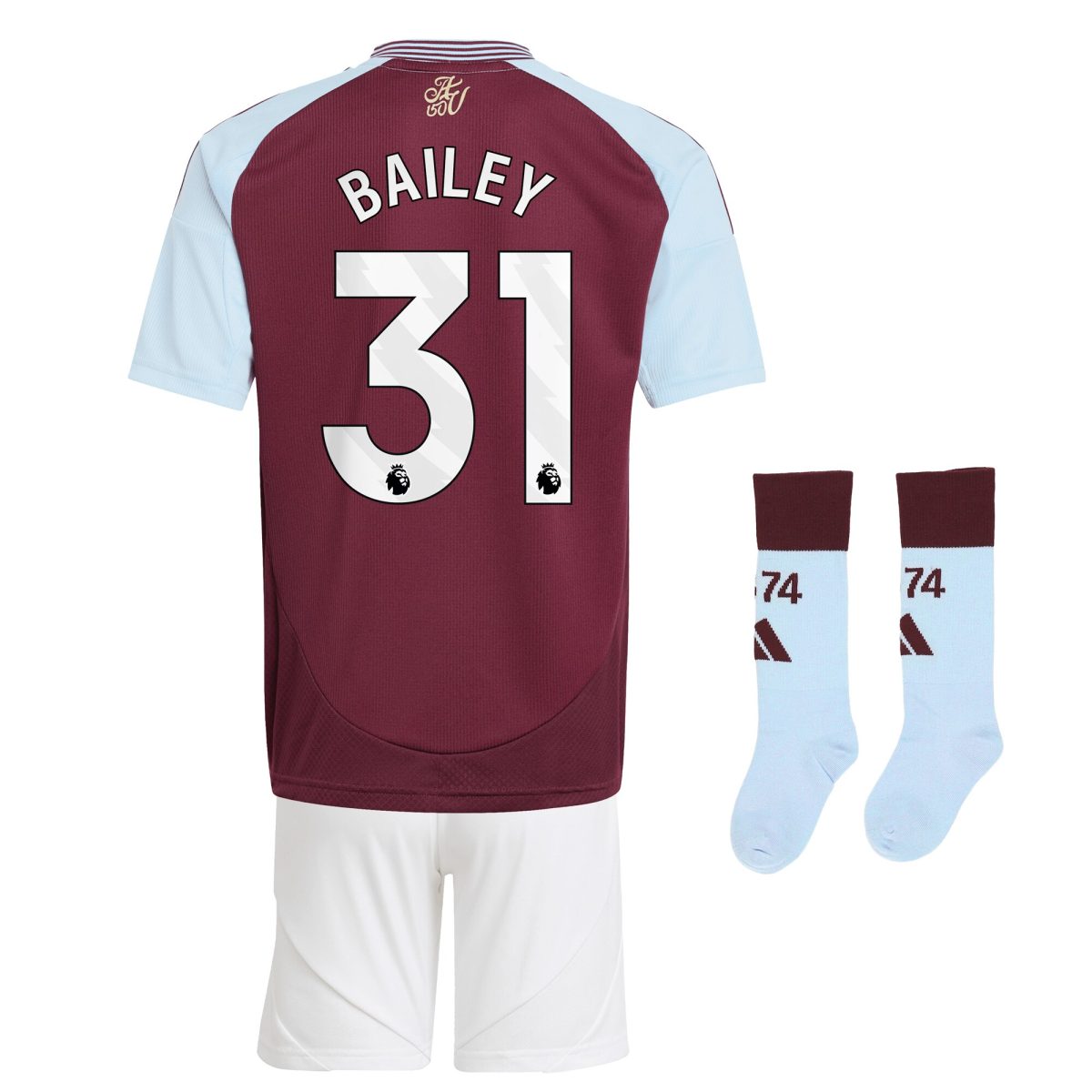 aston villa adidas home mini kit 2024-25 with bailey 31 printing Collection | Authentic Aston Villa Shirts