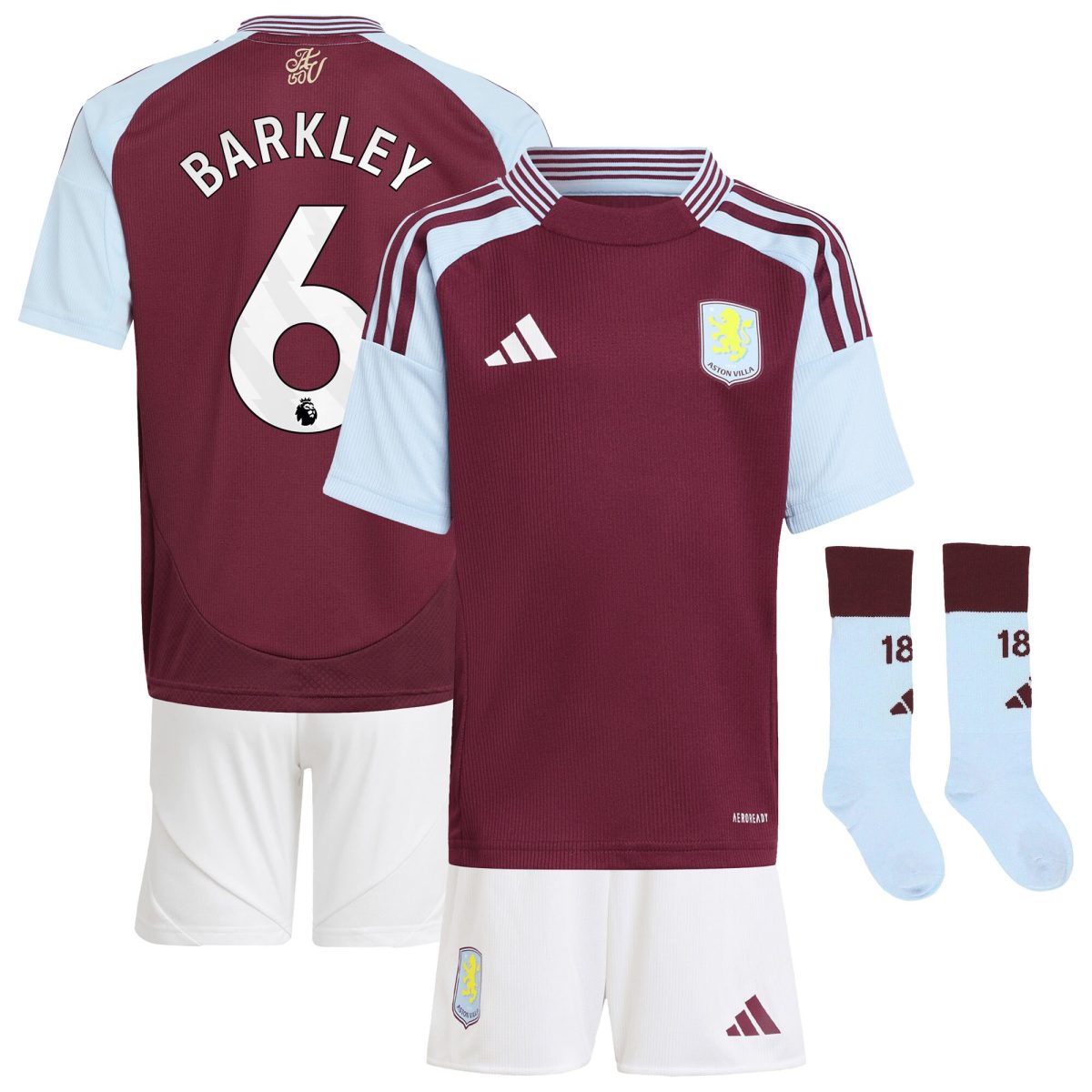 aston villa adidas home mini kit 2024-25 with barkley 6 printing Collection | Authentic Aston Villa Shirts