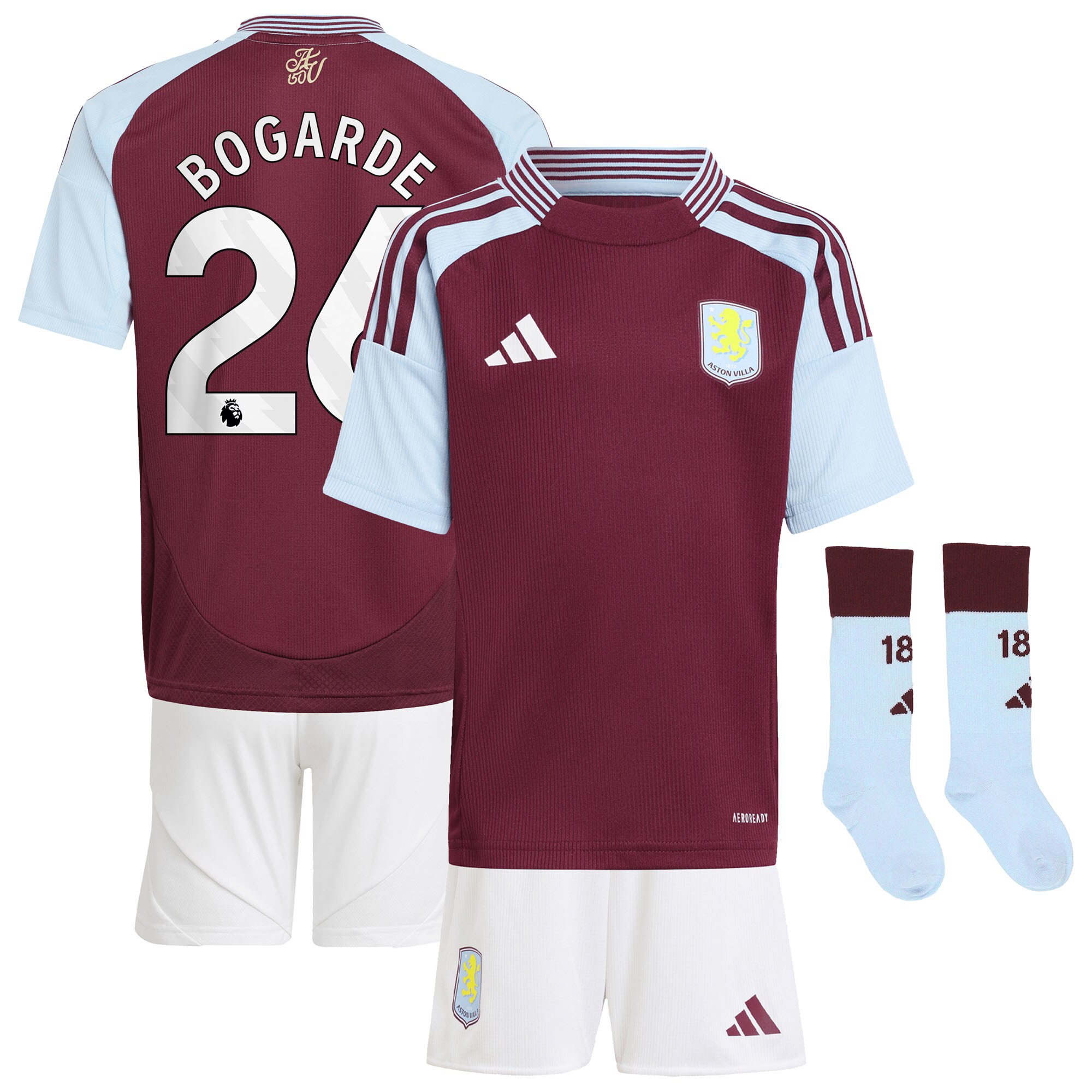 aston villa adidas home mini kit 2024-25 with bogarde 26 printing Collection | Authentic Aston Villa Shirts