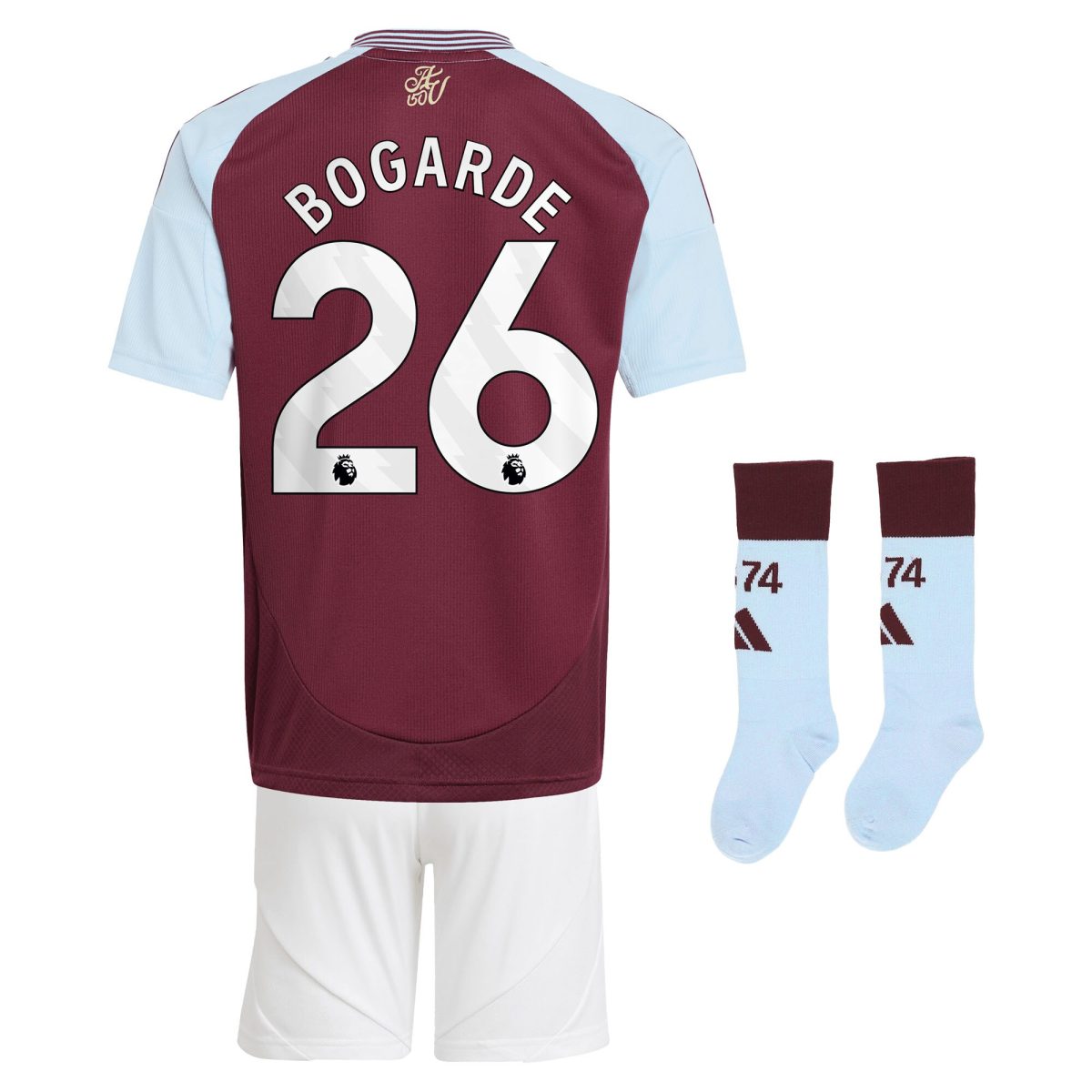 aston villa adidas home mini kit 2024-25 with bogarde 26 printing Collection | Authentic Aston Villa Shirts