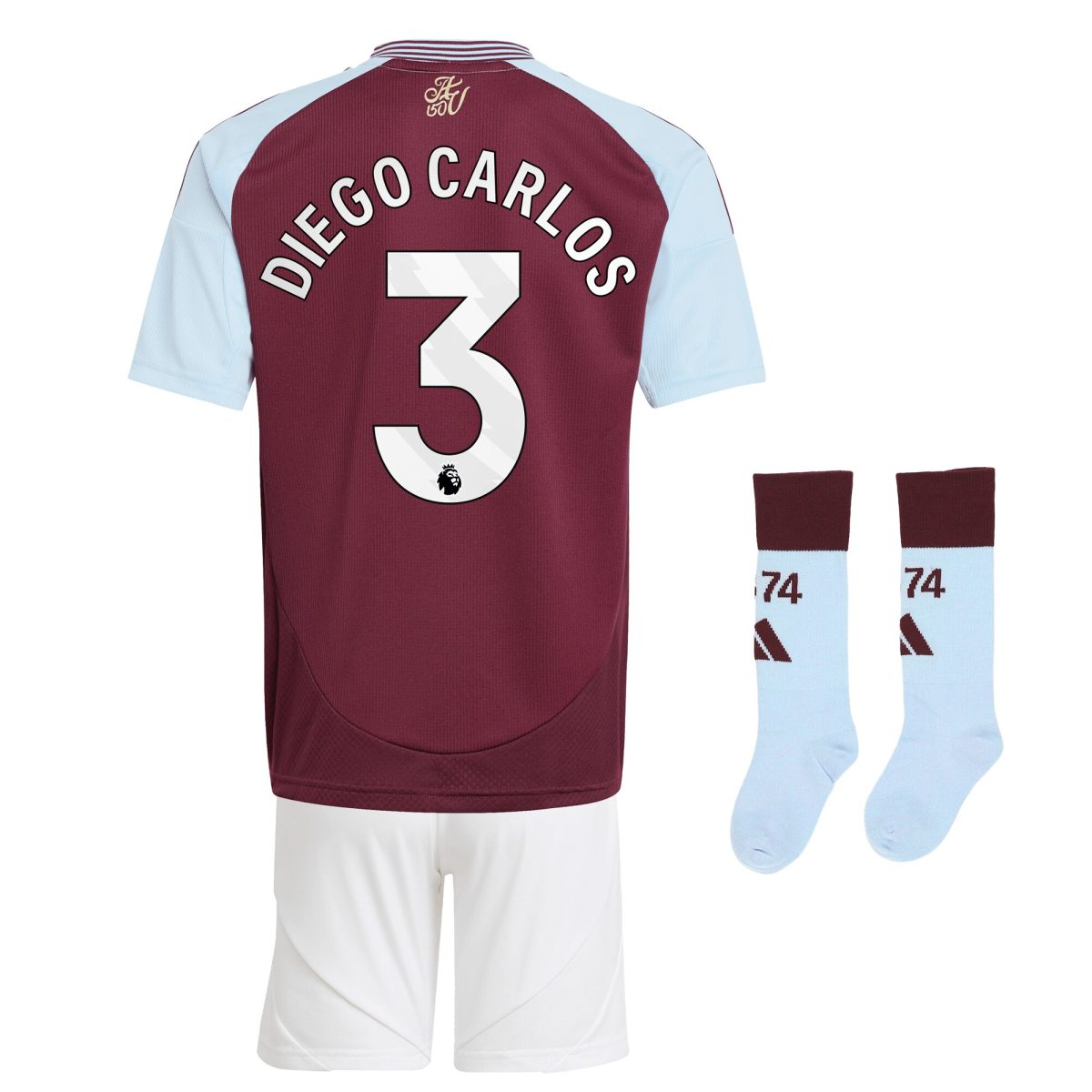 aston villa adidas home mini kit 2024-25 with diego carlos 3 printing Collection | Authentic Aston Villa Shirts