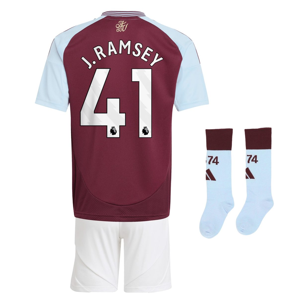 aston villa adidas home mini kit 2024-25 with j. ramsey 41 printing Collection | Authentic Aston Villa Shirts