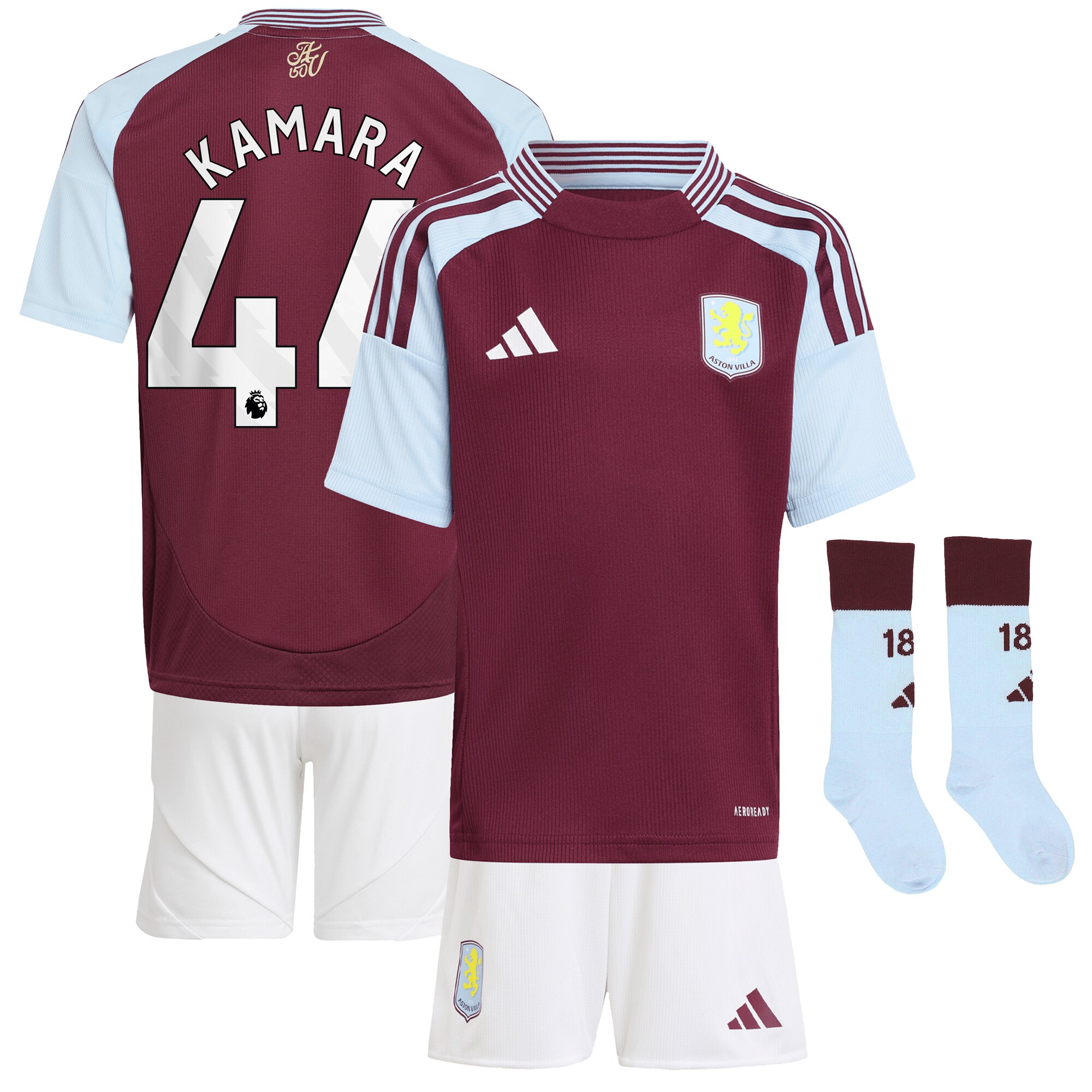 aston villa adidas home mini kit 2024-25 with kamara 44 printing Collection | Authentic Aston Villa Shirts
