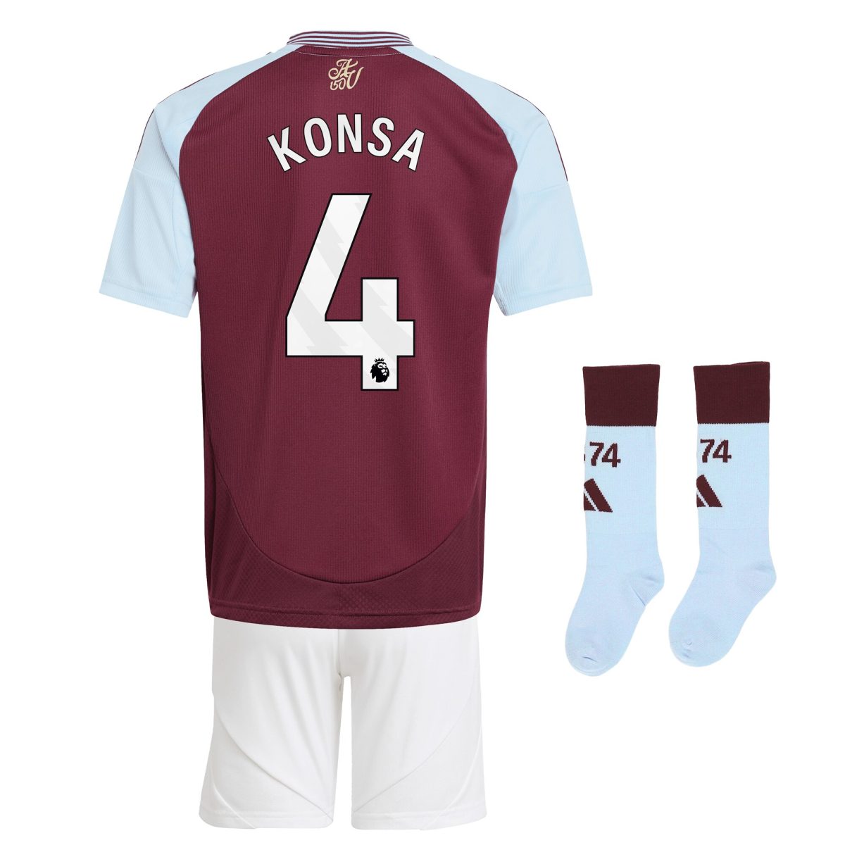 aston villa adidas home mini kit 2024-25 with konsa 4 printing Collection | Authentic Aston Villa Shirts