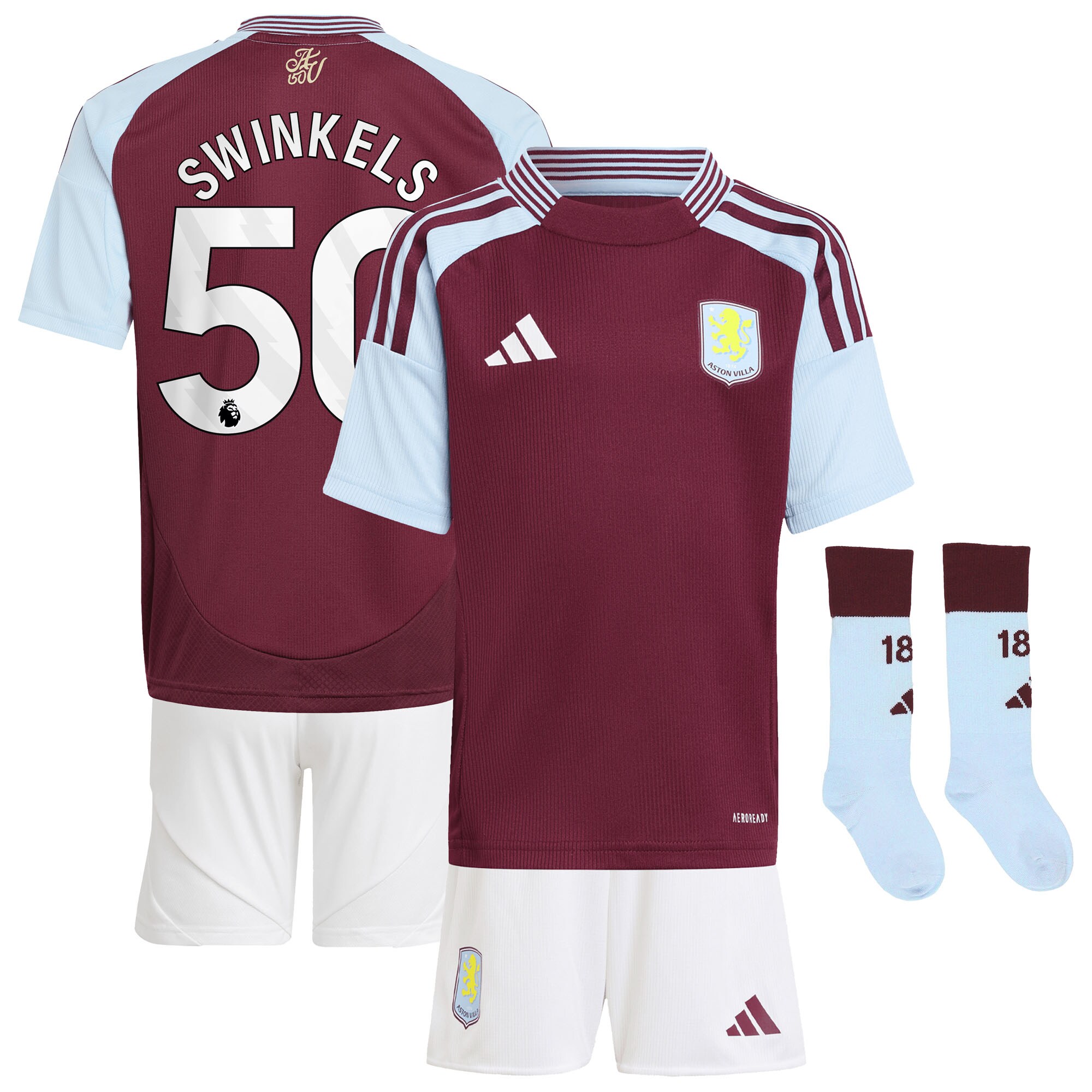 aston villa adidas home mini kit 2024-25 with swinkels 50 printing Collection | Authentic Aston Villa Shirts