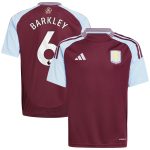 aston villa adidas home shirt 2024-25 – kids with barkley 6 printing Collection | Authentic Aston Villa Shirts