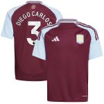 aston villa adidas home shirt 2024-25 – kids with diego carlos 3 printing Collection | Authentic Aston Villa Shirts