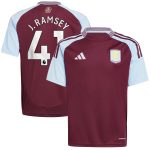 aston villa adidas home shirt 2024-25 – kids with j. ramsey 41 printing Collection | Authentic Aston Villa Shirts