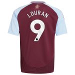 aston villa adidas home shirt 2024-25 – kids with j.duran 9 printing Collection | Authentic Aston Villa Shirts