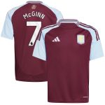 aston villa adidas home shirt 2024-25 – kids with john mcginn 7 printing Collection | Authentic Aston Villa Shirts