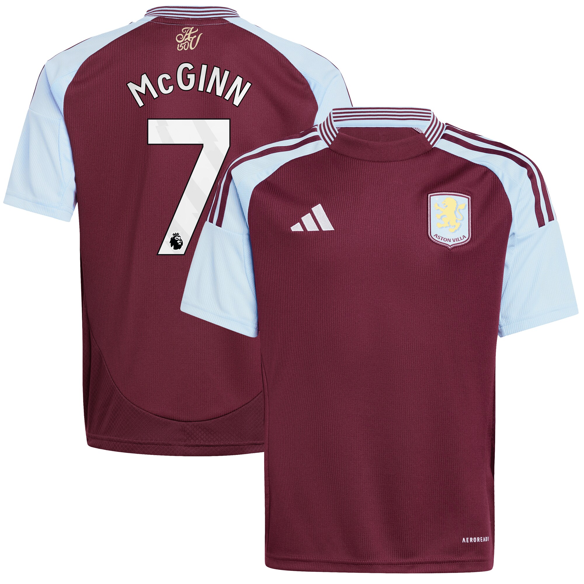 aston villa adidas home shirt 2024-25 – kids with john mcginn 7 printing Collection | Authentic Aston Villa Shirts