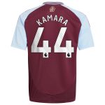 aston villa adidas home shirt 2024-25 – kids with kamara 44 printing Collection | Authentic Aston Villa Shirts