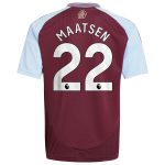 aston villa adidas home shirt 2024-25 – kids with maatsen 22 printing Collection | Authentic Aston Villa Shirts
