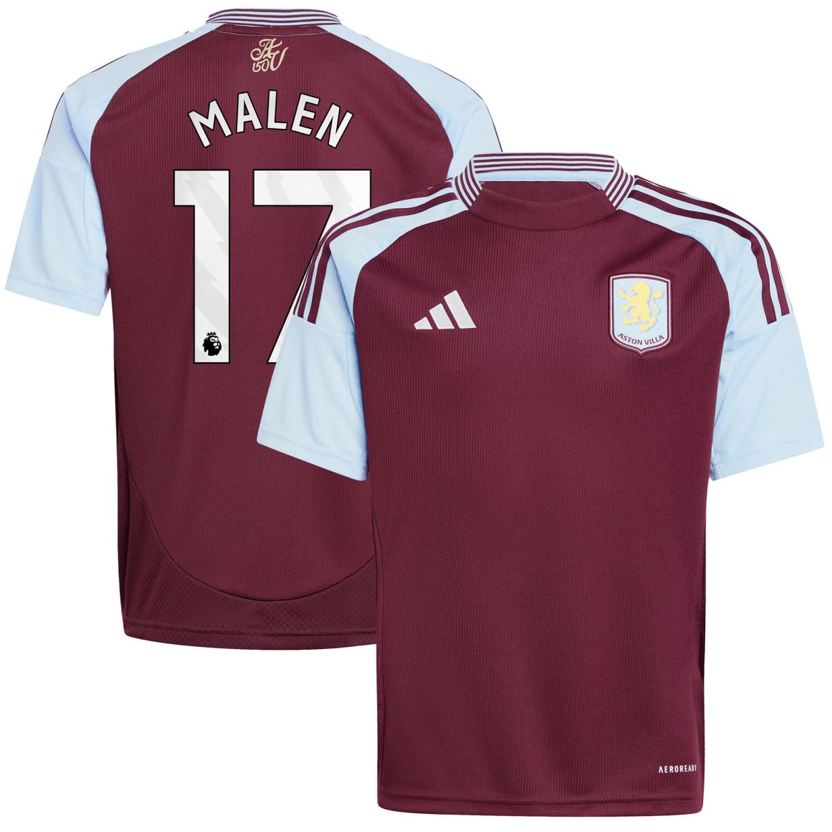aston villa adidas home shirt 2024-25 – kids with malen 17 printing Collection | Authentic Aston Villa Shirts