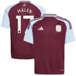 aston villa adidas home shirt 2024-25 – kids with malen 17 printing Collection | Authentic Aston Villa Shirts