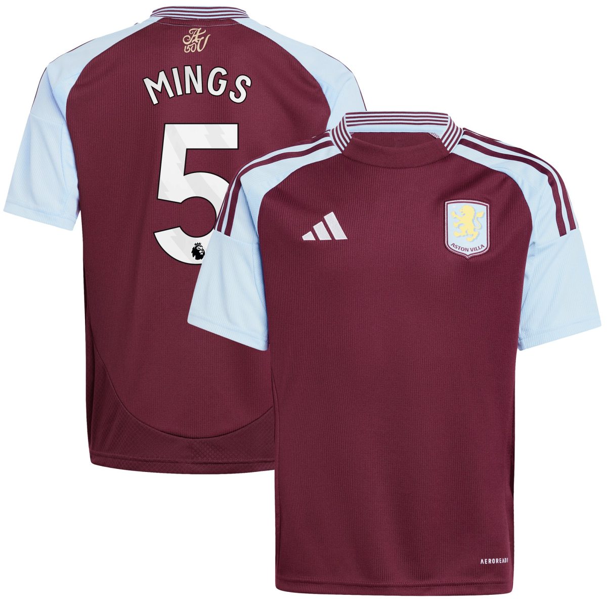 aston villa adidas home shirt 2024-25 – kids with mings 5 printing Collection | Authentic Aston Villa Shirts