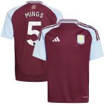 aston villa adidas home shirt 2024-25 – kids with mings 5 printing Collection | Authentic Aston Villa Shirts