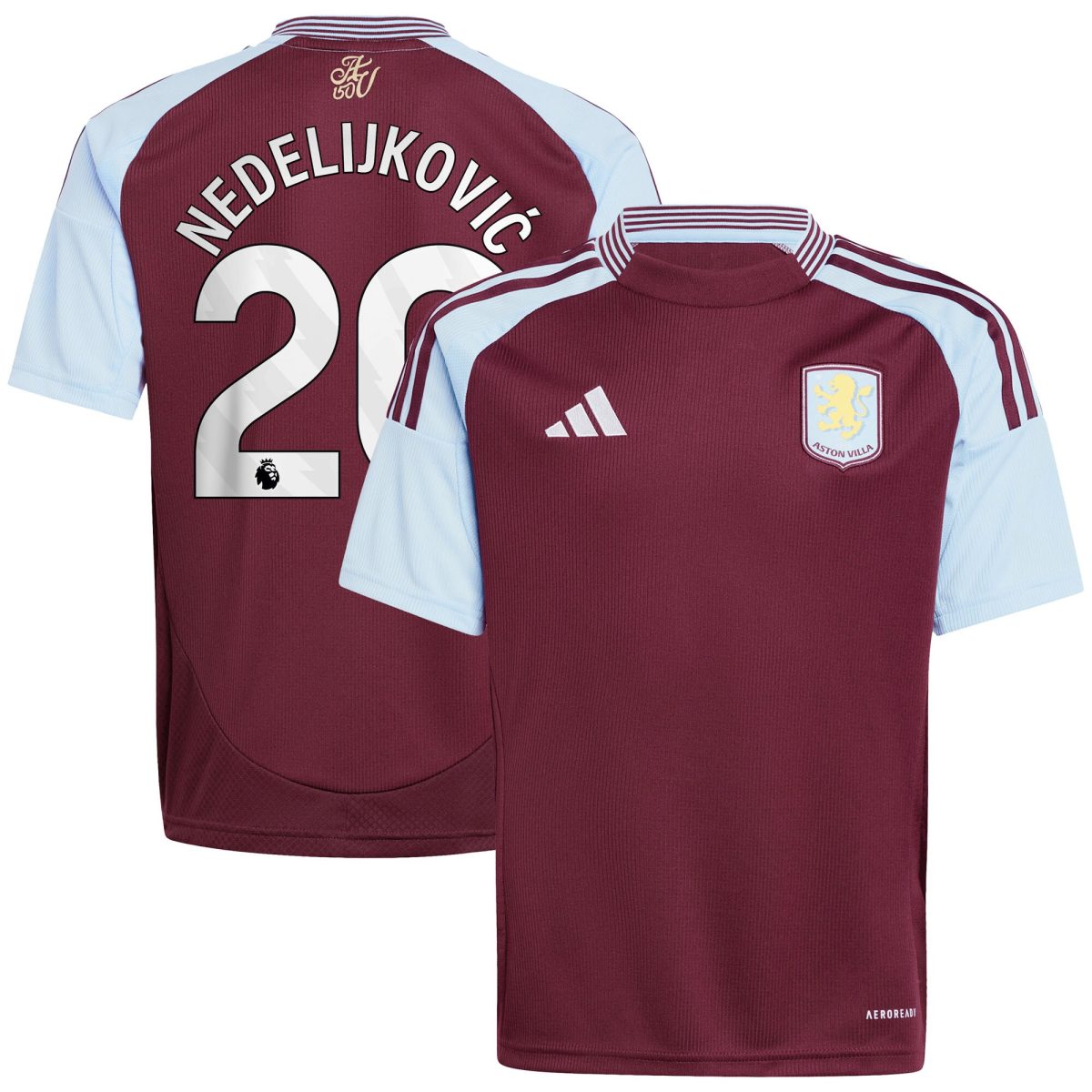 aston villa adidas home shirt 2024-25 – kids with nedeljković 20 printing Collection | Authentic Aston Villa Shirts