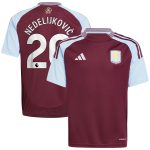 aston villa adidas home shirt 2024-25 – kids with nedeljković 20 printing Collection | Authentic Aston Villa Shirts