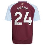 aston villa adidas home shirt 2024-25 – kids with onana 24 printing Collection | Authentic Aston Villa Shirts