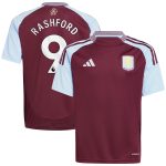 aston villa adidas home shirt 2024-25 – kids with rashford 9 printing Collection | Authentic Aston Villa Shirts