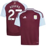 aston villa adidas home shirt 2024-25 – kids with rogers 27 printing Collection | Authentic Aston Villa Shirts