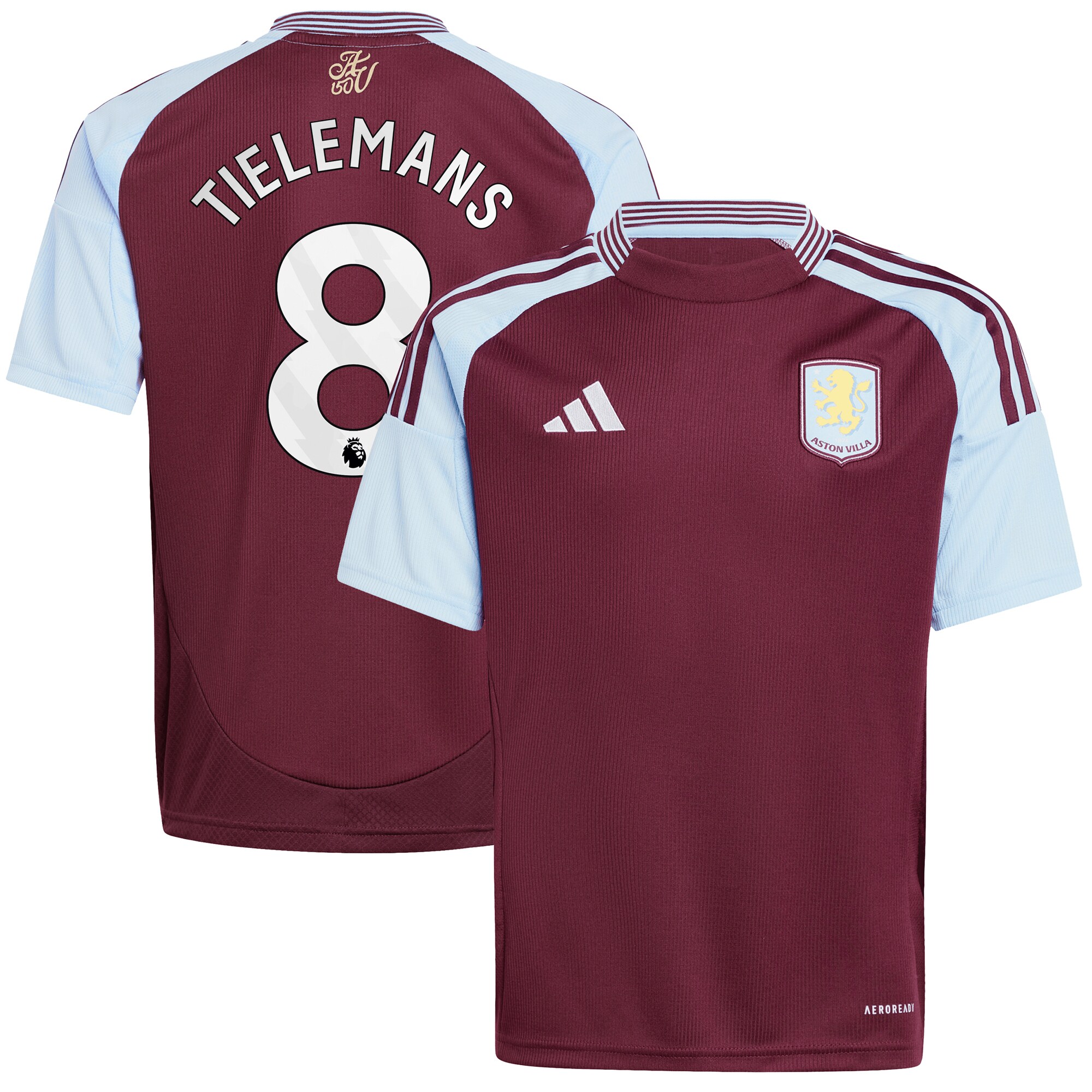 aston villa adidas home shirt 2024-25 – kids with tielemans 8 printing Collection | Authentic Aston Villa Shirts