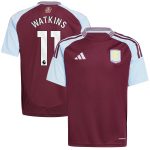 aston villa adidas home shirt 2024-25 – kids with watkins 11 printing Collection | Authentic Aston Villa Shirts