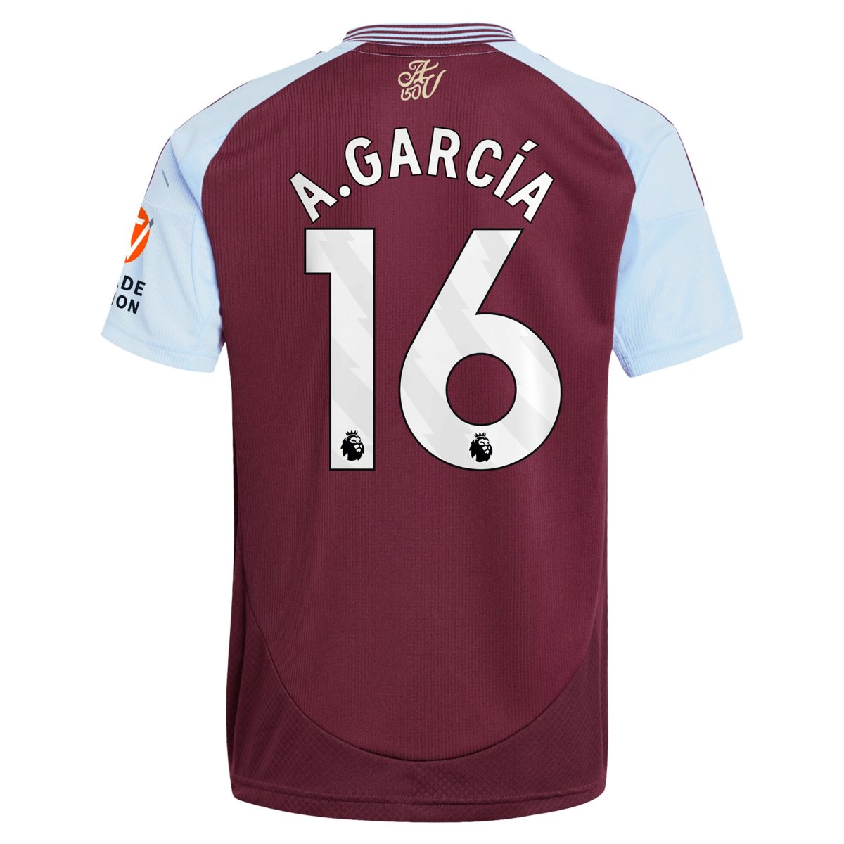 aston villa adidas home shirt 2024-25 with a.garcía 16 printing Collection | Authentic Aston Villa Shirts