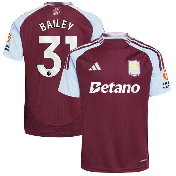 aston villa adidas home shirt 2024-25 with bailey 31 printing Collection | Authentic Aston Villa Shirts
