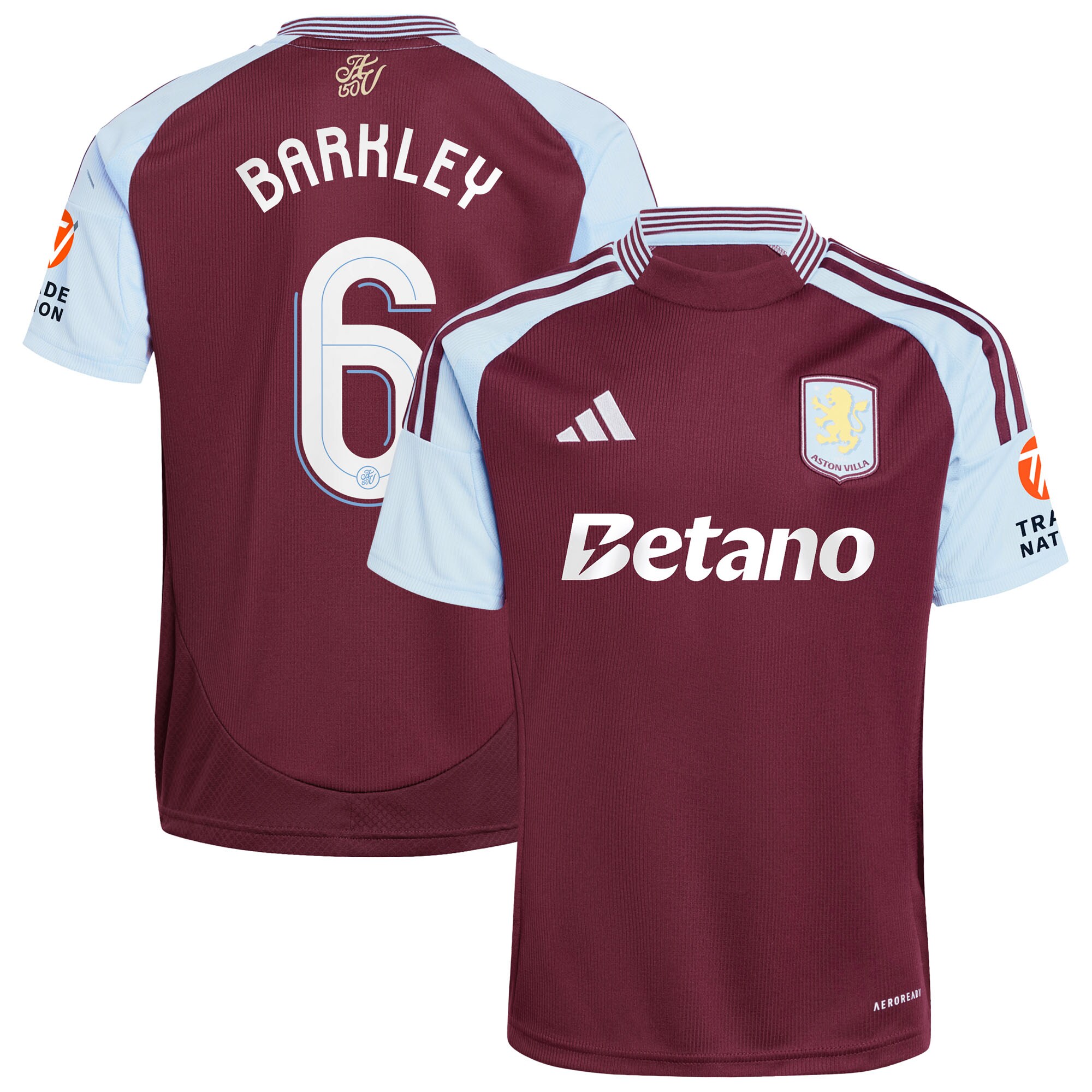 aston villa adidas home shirt 2024-25 with barkley 6 cup printing Collection | Authentic Aston Villa Shirts