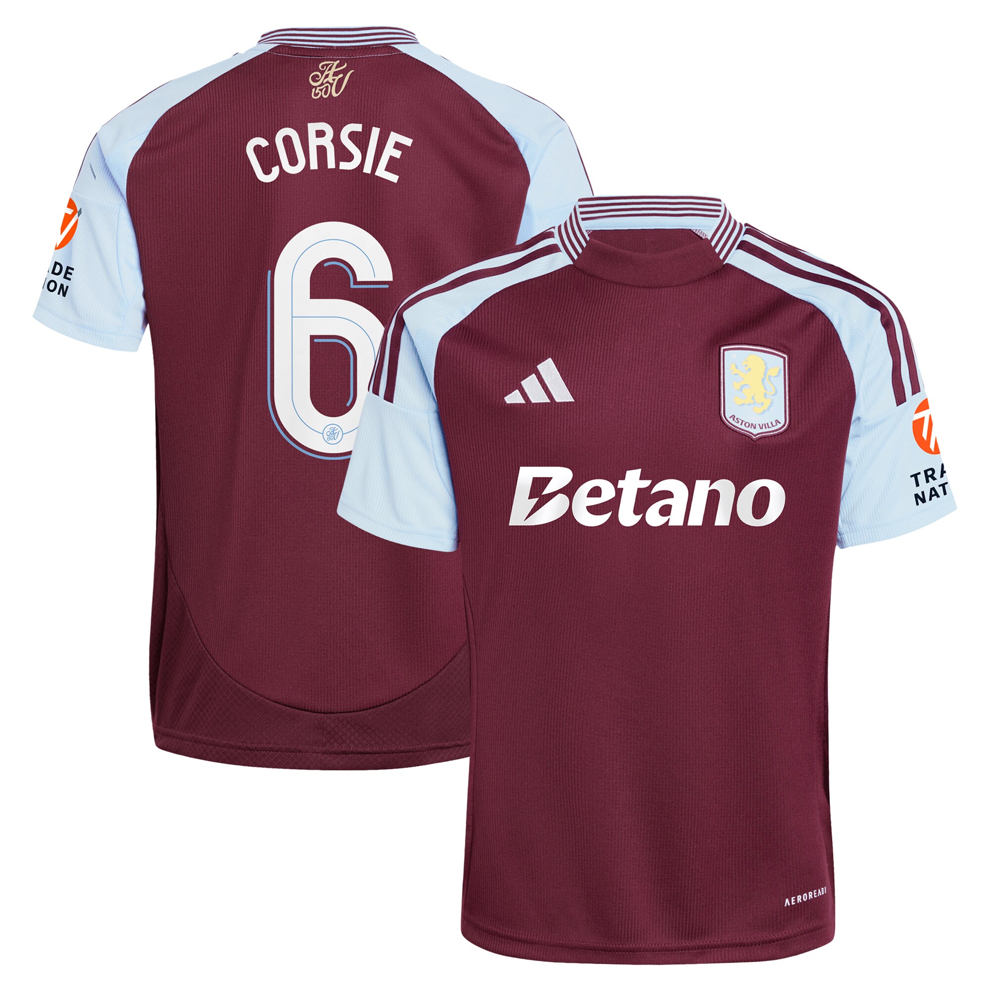 aston villa adidas home shirt 2024-25 with corsie 6 cup printing Collection | Authentic Aston Villa Shirts
