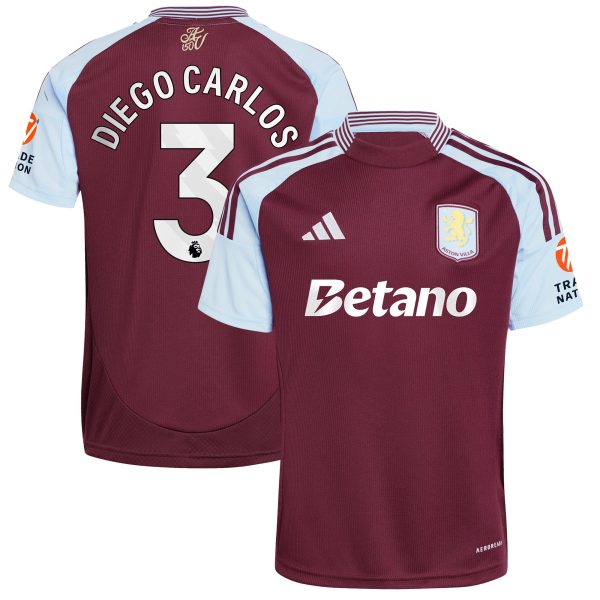 aston villa adidas home shirt 2024-25 with diego carlos 3 printing Collection | Authentic Aston Villa Shirts