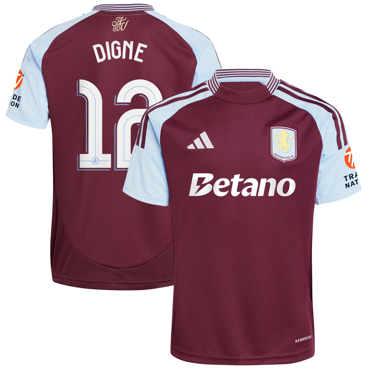aston villa adidas home shirt 2024-25 with digne 12 cup printing Collection | Authentic Aston Villa Shirts