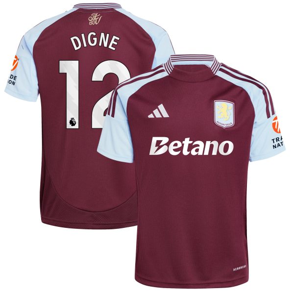 aston villa adidas home shirt 2024-25 with digne 12 printing Collection | Authentic Aston Villa Shirts