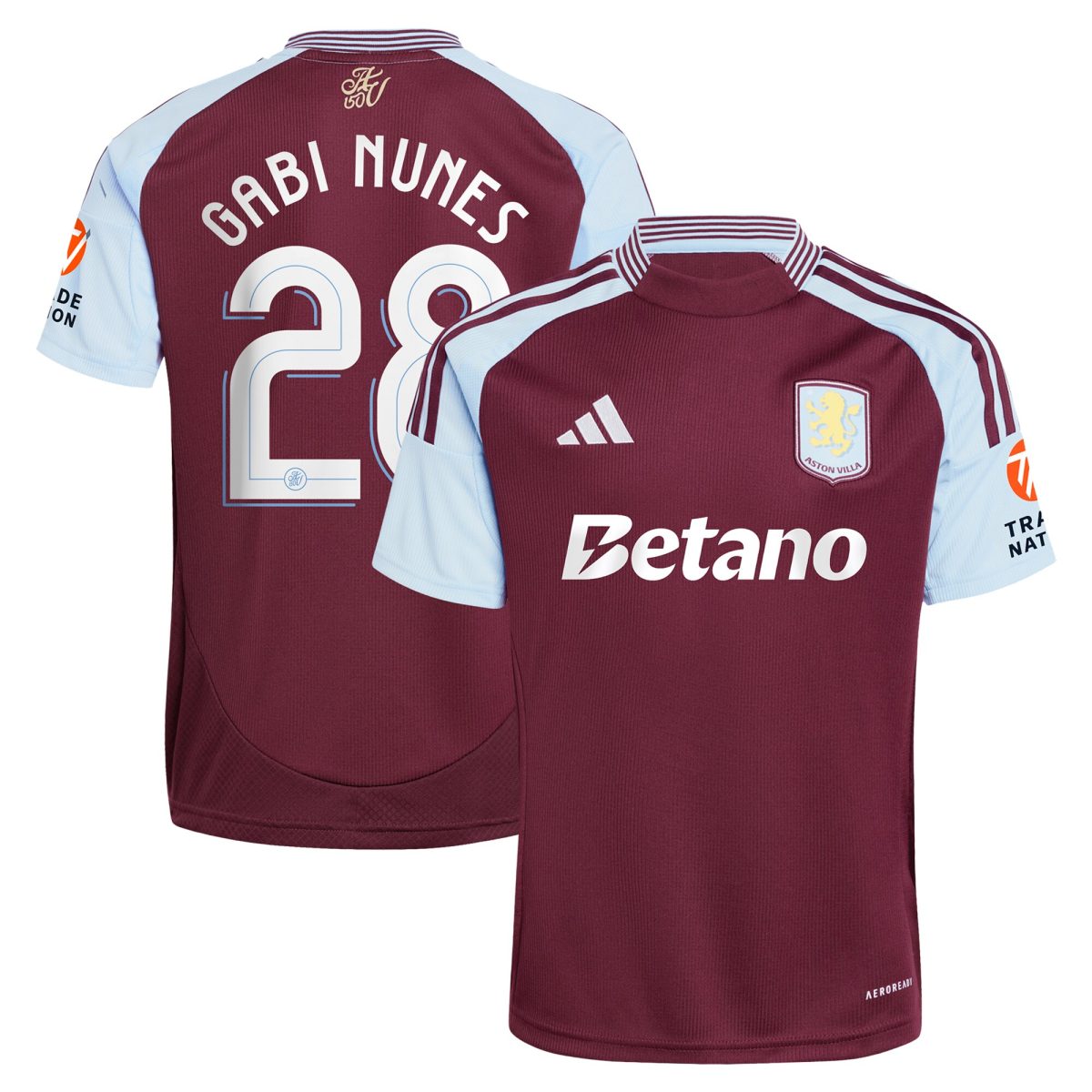 aston villa adidas home shirt 2024-25 with gabi nunes 28 cup printing Collection | Authentic Aston Villa Shirts