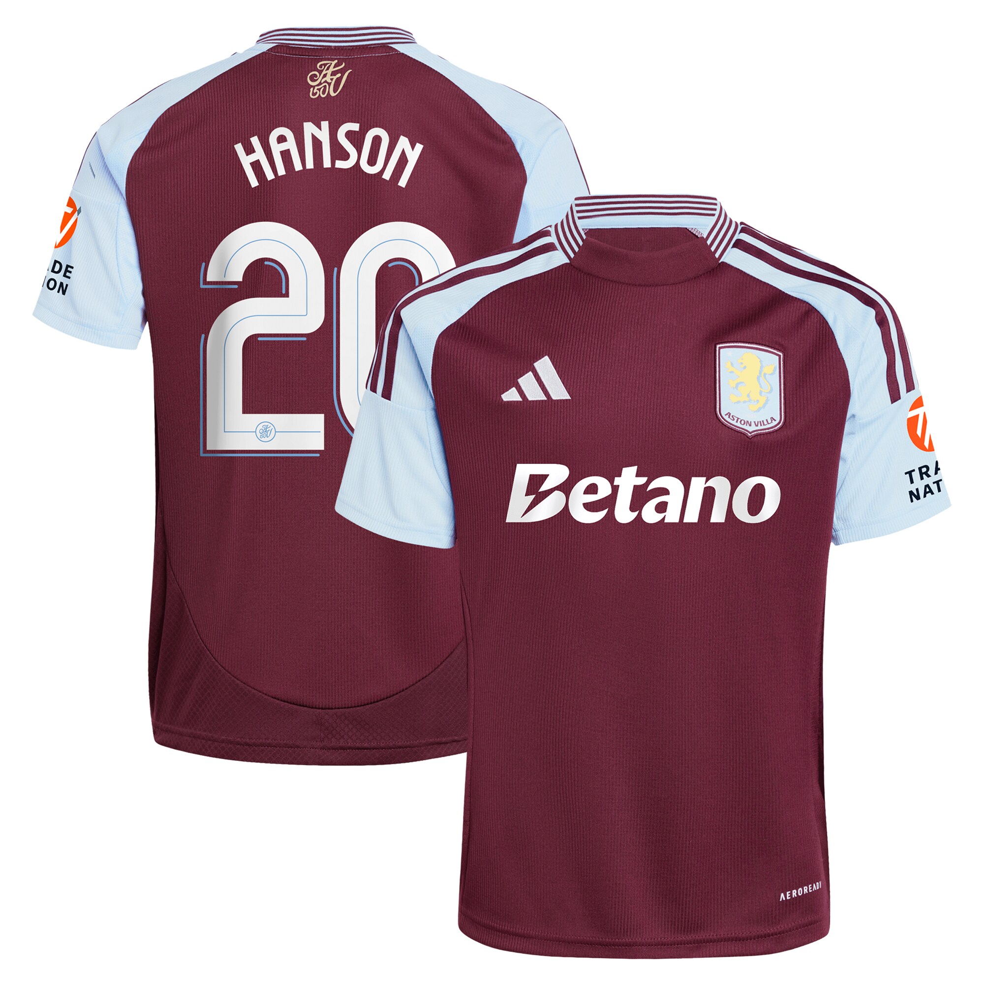 aston villa adidas home shirt 2024-25 with hanson 20 cup printing Collection | Authentic Aston Villa Shirts